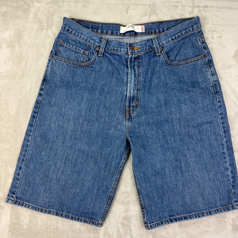 Levis 569 Men 36 Blue‎ Loose Fit Denim Shorts Baggy Jorts Skater Y2K 2008
